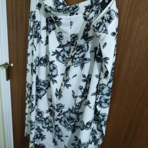 Floral Black and White Women's Skirt